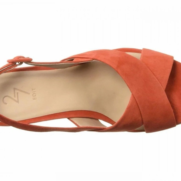 NWT NATURALIZER 27 EDIT SIZE 9.5 HEELED SANDALS  RED "DELLA POPPY" SUEDE - Picture 13 of 14